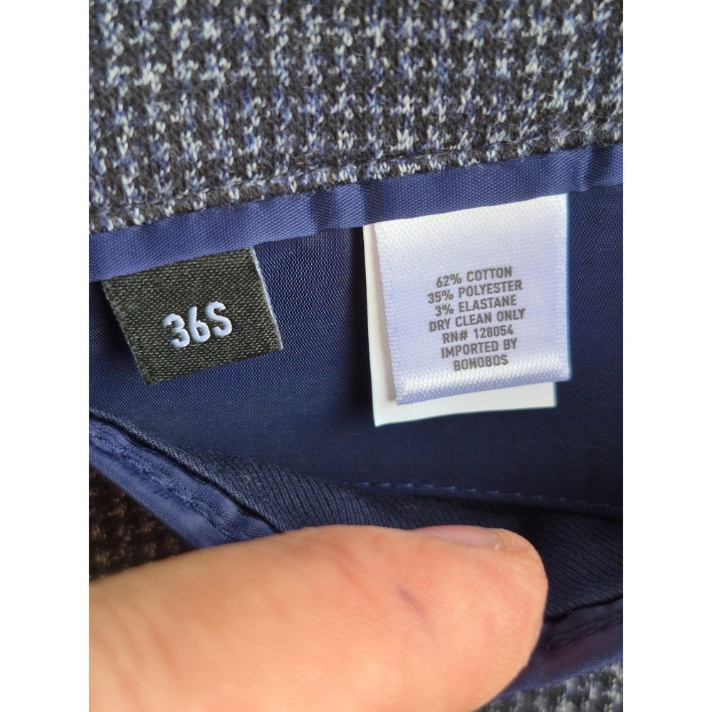 Bonobos Mens 36S Tailored Fit Blue Grey Knit Blazer Sport Coat Cotton Blend‎ - Picture 7 of 10